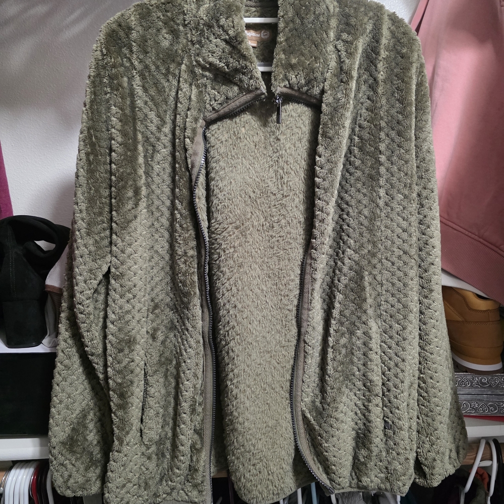 Women's Olive Green Textured Jacket